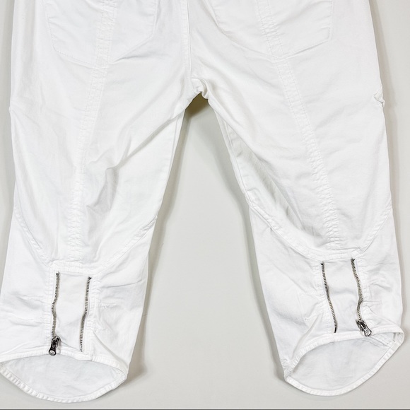 Armani Exchange White Capris Pant Zipper Button 2 - Picture 10 of 16